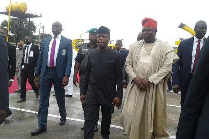 Vice President, Yemi Osinbajo and Lagos State Governor, Akinwunmi Ambode in Lagos on May 23, 2016