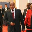 South Africa's President Jacob Zuma (L) leaves after a summit on health and sanitary security in Lyon, France, March 23, 2016.