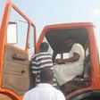 Ekiti State Governor, Ayo Fayose drives truck in state capital, Ado-Ekiti