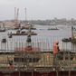 A general view of the construction site of Ivory Coast's third bridge, the Henri Konan Bedie, named after the country's former president, is seen in Abidjan, February 13, 2014.