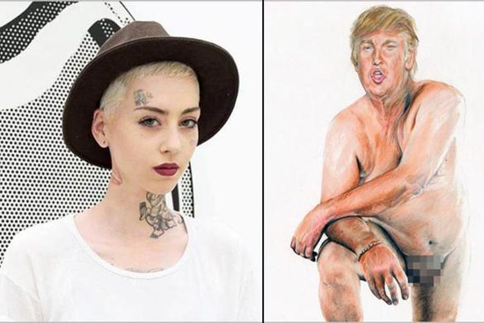 Illma Gore and infamous painting of Donald Trump