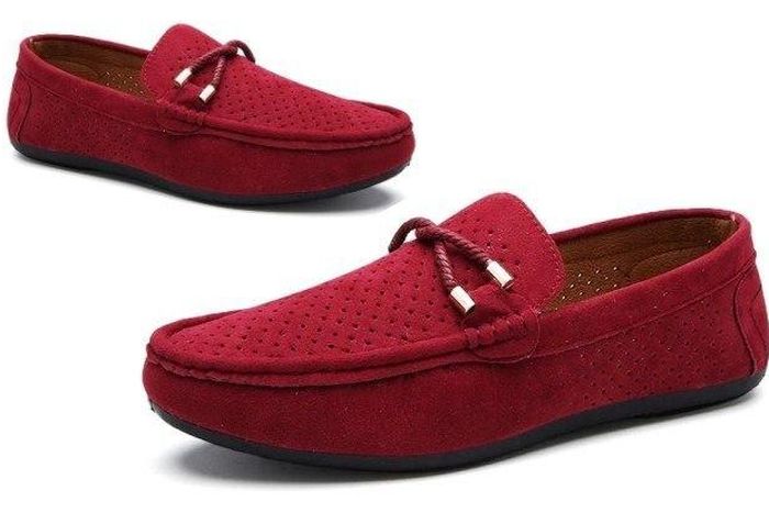 Red loafers