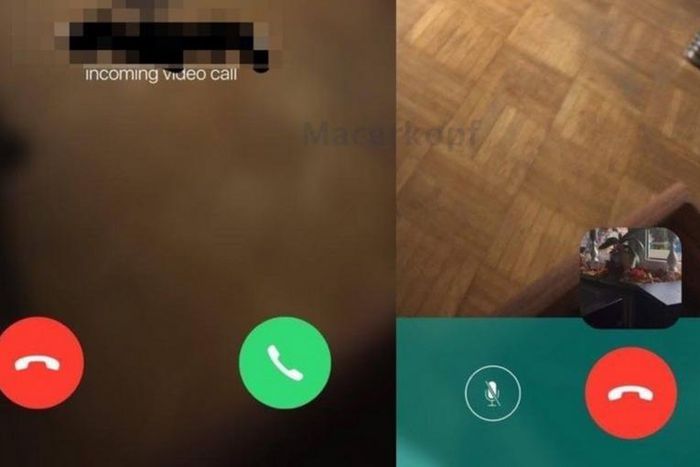 Leaked image of video calling on WhatsApp for iOS