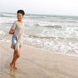 Yvonne Nelson at the beach