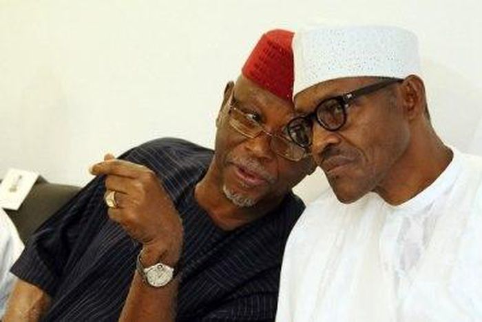 National Chairman of the APC, Chief John Adigie-Oyegun and President Muhammadu Buhari.