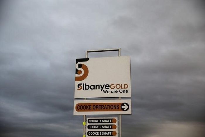 A sign board is seen near the Sibanye gold mine in Westonaria, west of Johannesburg, South Africa, April 6, 2016.