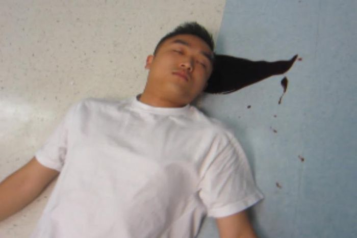 This boy pranks his teacher by faking his death