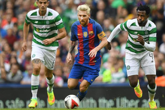 Lionel Messi and Efe Ambrose