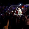 Pope Francis arrives at the Festival of Families rally along Benjamin Franklin Parkway in Philadelphia