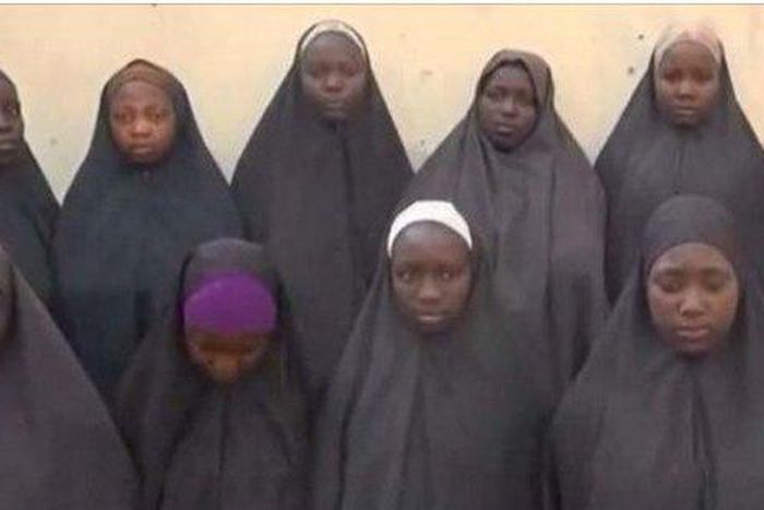 Screenshot of some of the chibok girls speaking from captivity in a video released by CNN weeks ago.