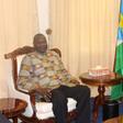 South Sudan's President Salva Kiir (R) and Riek Machar (L) meet after he was sworn-in as the First Vice President at the Presidential House in South Sudan's capital Juba, April 26, 2016.