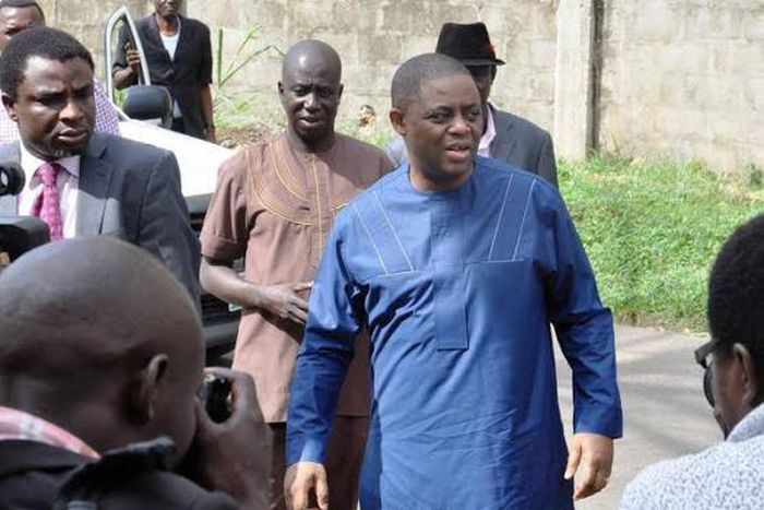 Former aviation minister, Femi Fani-Kayode arrives at EFCC headquarters in Abuja on May 9, 2016.
