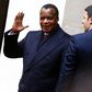 Congo's President Denis Sassou Nguesso waves as he arrives to attend a meeting with Italy's Prime Minister Matteo Renzi at Chigi Palace in Rome February 26, 2015. REUTERS/Tony Gentile