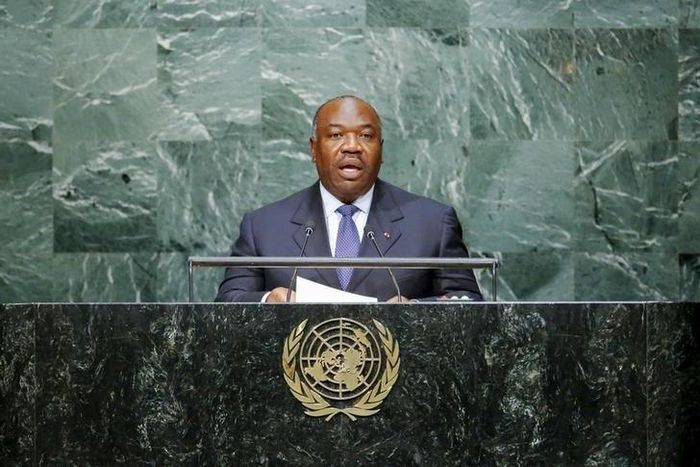 Gabon's President Ali Bongo Ondimba addresses attendees during the 70th session of the United Nations General Assembly at the U.N. headquarters in New York, September 28, 2015.