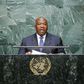 Gabon's President Ali Bongo Ondimba addresses attendees during the 70th session of the United Nations General Assembly at the U.N. headquarters in New York, September 28, 2015.