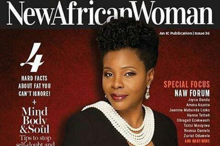 Jumoke Adenowo on cover of New African Woman magazine cover