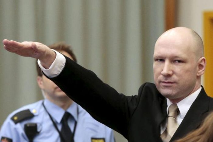 Mass killer Breivik makes Nazi salute as he sues Norway for "inhuman treatment"
