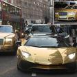 Saudi Arabian billionaire's fleet of gold cars