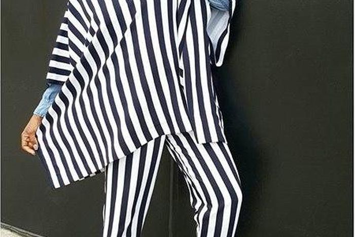 Michelle Dede in Ejiro Amos Tafiri Danshiki set paired with denim shirt