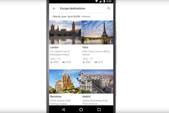 Google Search trip-maker