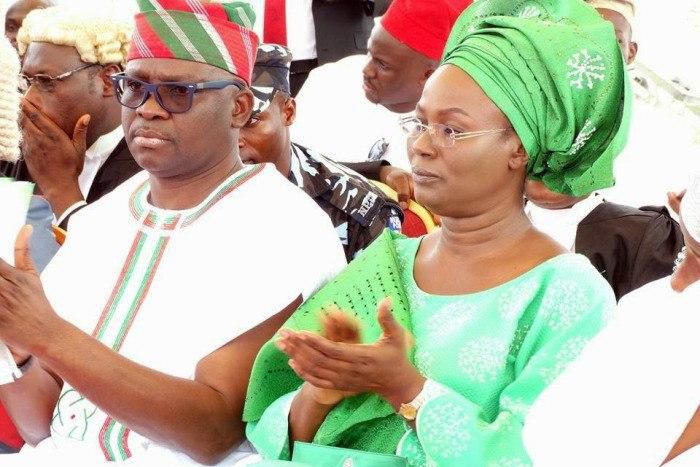 Gov Fayose and wife, Mrs Feyisetan Fayose