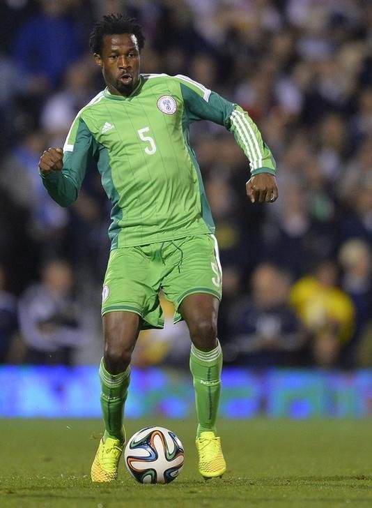 Nigeria's Efe Ambrose controls the ball during their international friendly soccer match against Scotland at Craven Cottage in London May 28, 2014.