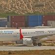 An aircraft belonging to Daallo Airlines is parked at the Aden Abdulle international airport after making an emergency landing following an explosion inside the plane in Somalia's capital Mogadishu, February 3, 2016.
