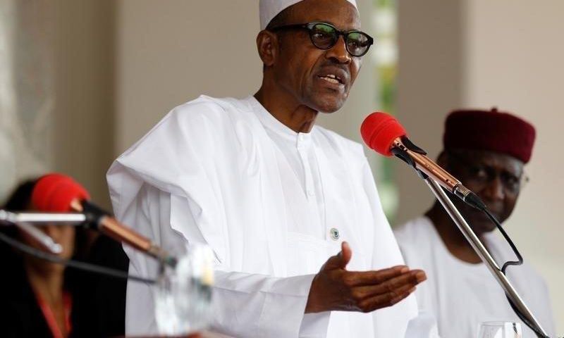 Nigerian President Muhammadu Buhari speaks at a joint news conference with his French counterpart Francois Hollande at the presidential villa in Abuja, Nigeria, May 14, 2016 REUTERS/Afolabi Sotunde