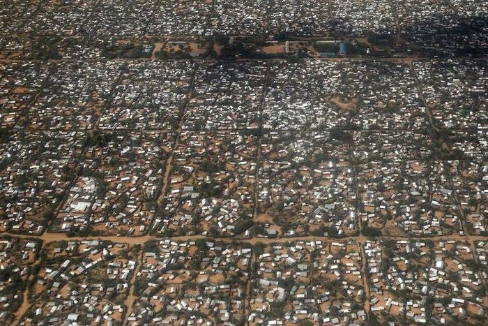 An aerial picture shows a section of the Hagadera camp in Dadaab near the Kenya-Somalia border, May 8, 2015.