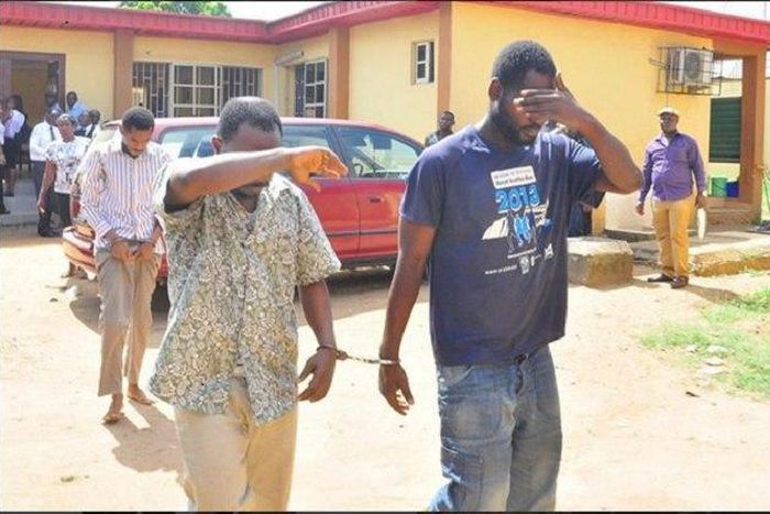 Rilwanu Jamiu and Balogun Stanley on their way to the prison