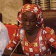 Rescued Chibok girl, Amina Ali Nkeki at the Presidential Villa on Thursday, May 19, 2016.