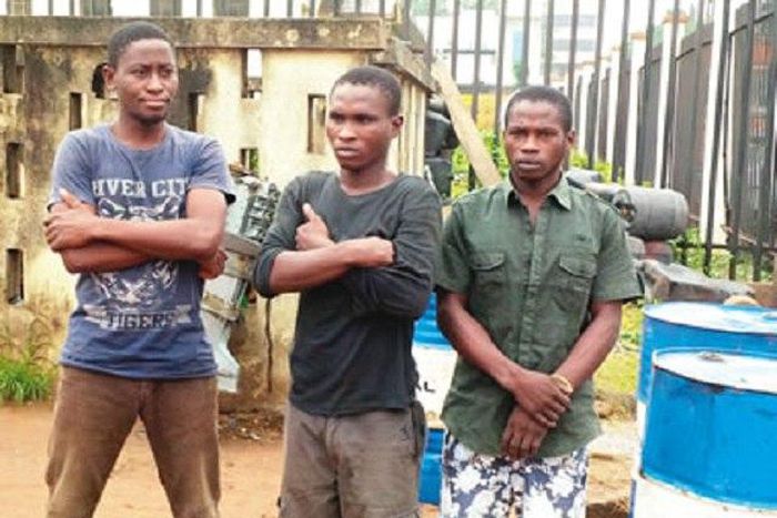 The suspected oil vandals