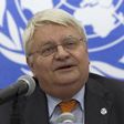 U.N. peacekeeping chief Herve Ladsous talks to journalists during a news conference in Bangui May 3, 2014. REUTERS/Siegfried Modola