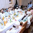 President Muhammadu Buhari at the breaking of the Ramadan fast at the palace of the Emir of Daura, Katsina State, Dr. Farouk Umar Farouk on Sunday, July 3, 2016.