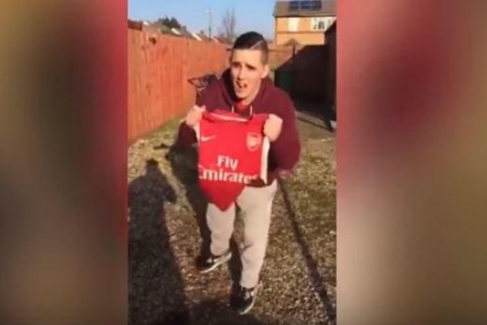 Frustrated Arsenal fan burns club kit