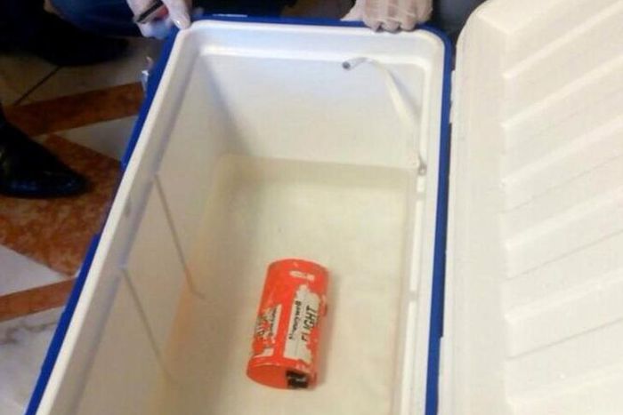 A flight recorder retrieved from the crashed EgyptAir flight MS804 is seen in this undated picture issued June 17, 2016.  EGYPTIAN AVIATION MINISTRY via REUTERS