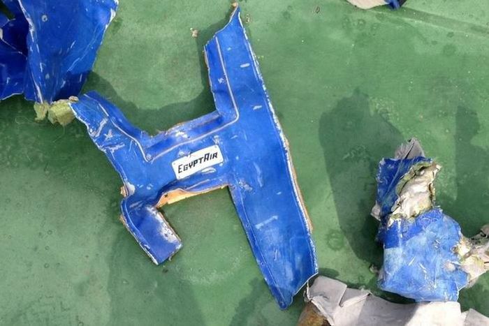 Recovered debris of the EgyptAir jet that crashed in the Mediterranean Sea is seen in this handout image released May 21, 2016 by Egypt's military.