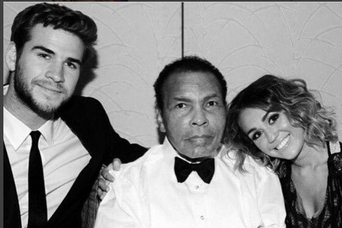 Liam Hemsworth, Muhammad Ali and Miley Cyrus