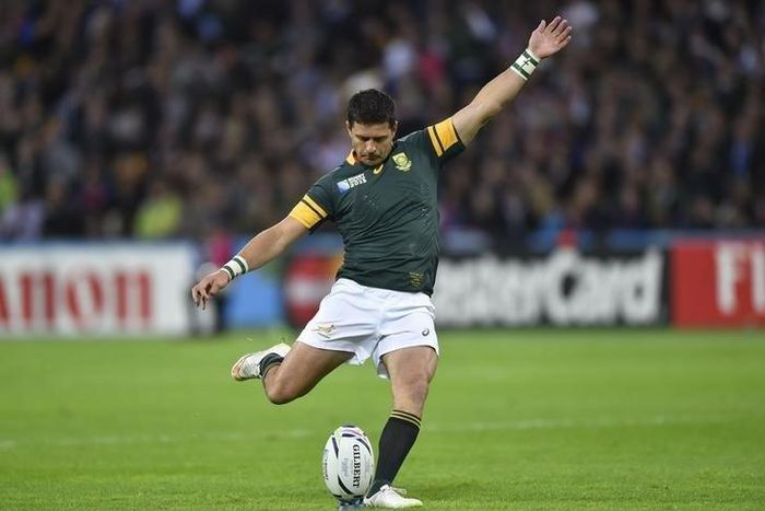 South Africa's Morne Steyn kicks a conversion