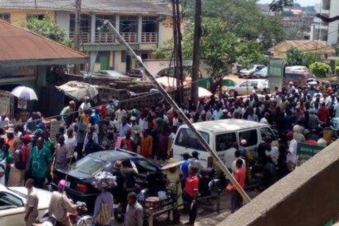 NLC protest over fuel price hike in Ibadan, Oyo State on May 18, 2016. (Twitter)