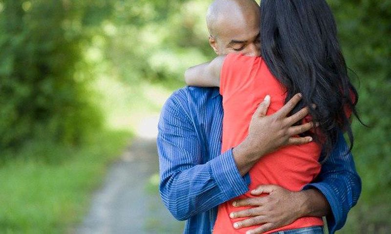 Couple hugging