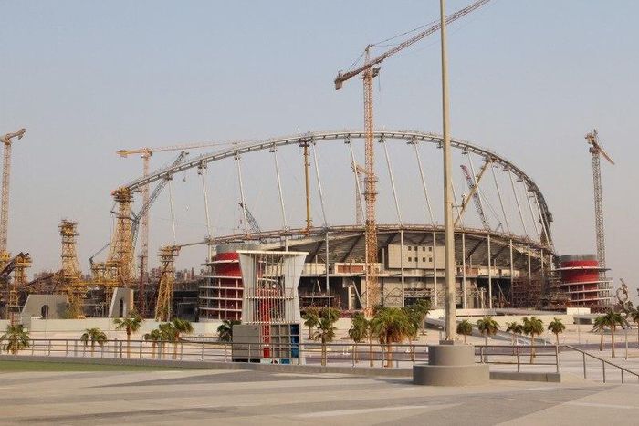 Construction work goes on at the Khalifa International Stadium in Doha, Qatar September 16, 2015. REUTERS/Naseem Zeitoon/Files
