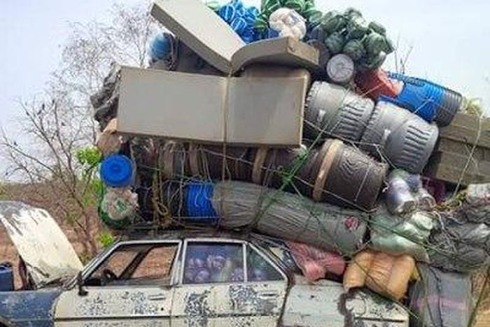 Overloaded car
