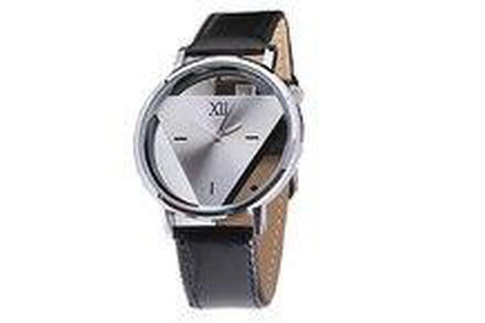 Black Leather Wristwatch