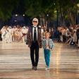Karl Lagerfeld taking his bow after the Chanel Cruise 2016/17 show