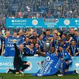 Leicester City Premier League trophy presentation