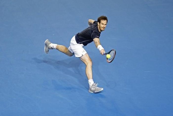Great Britain's Andy Murray in action against Japan's Kei Nishikori. Tennis - Great Britain v Japan - Davis Cup World Group First Round - Barclaycard Arena, Birmingham - 6/3/16 Action Images via Reuters / Andrew Boyers Livepic EDITORIAL USE ONLY.