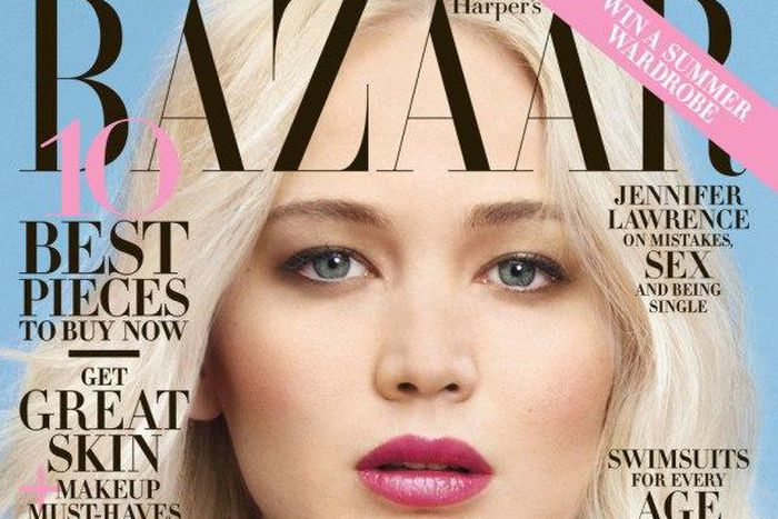 Jennifer Lawrence on the cover of Harper's Bazaar magazine