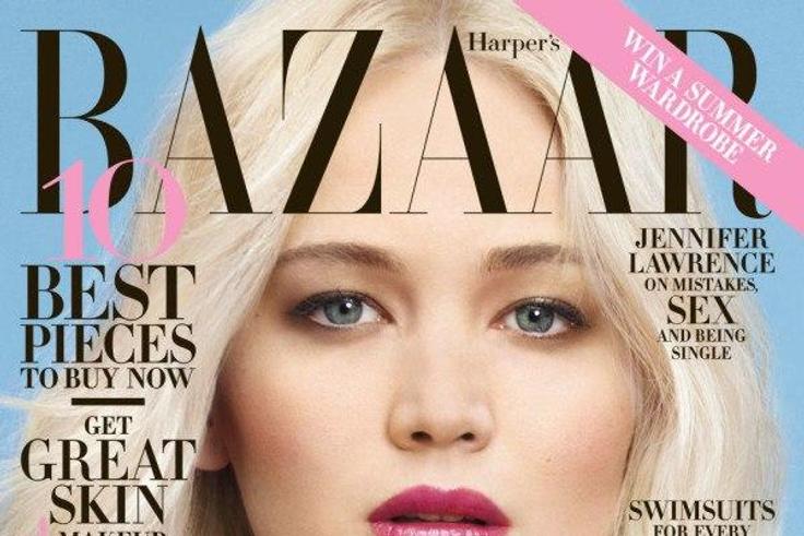 Jennifer Lawrence on the cover of Harper's Bazaar magazine