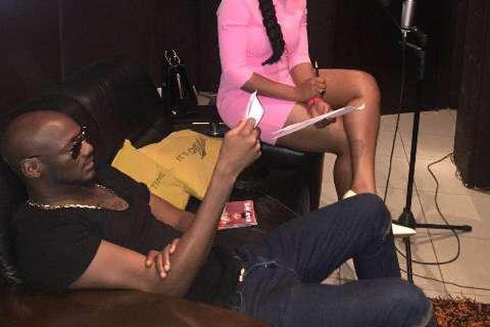 Yemi Alade and 2baba in a studio to record new music